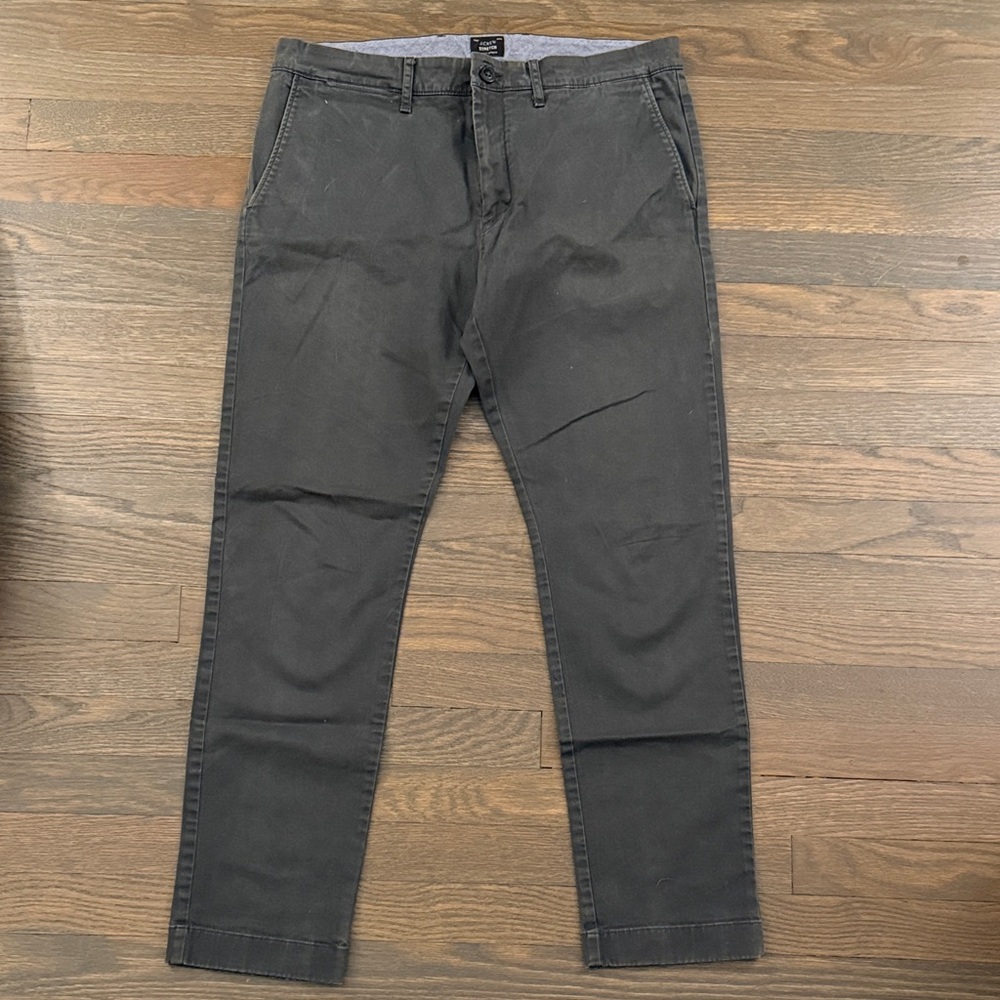 J. Crew Men's Dark Gray Chinos 484 Slim Fit Stretch 33 / 30